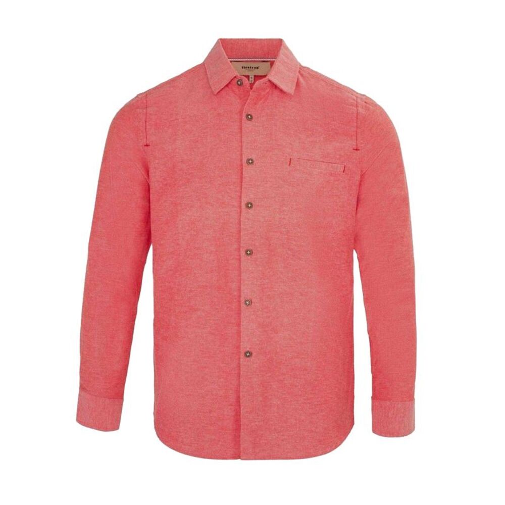 Firetrap Mens Plain Cotton Blend Shirt / Red